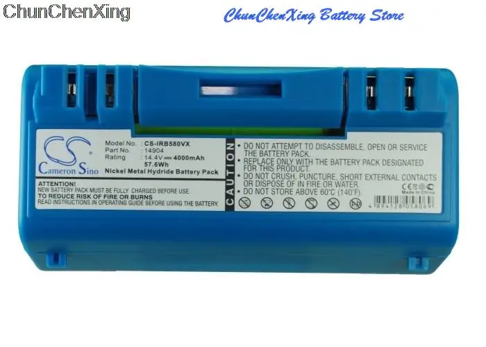 

Cameron Sino 4000mAh Battery 14904 for iRobot Scooba 330, 340, 350, 390, 5800, 5900, 5910, 5930, 5940, 6000