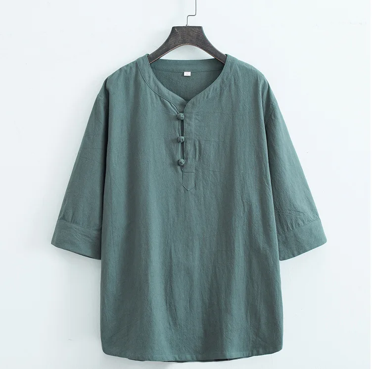 Baumwoll-Leinen-Kleidungsset im Zen-Stil für Männer und Frauen, lässig, bequem, atmungsaktiv, Sommermode, traditionell chinesisch – Detail 18
