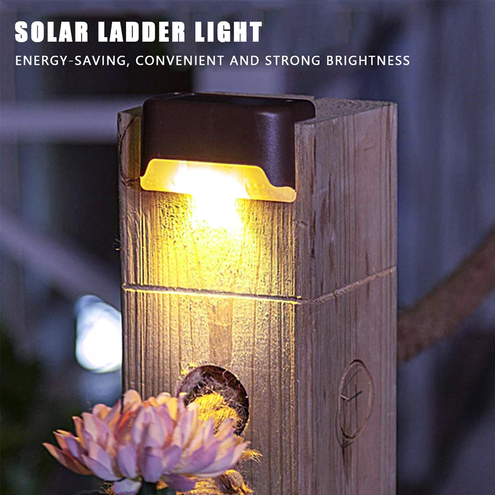 Impermeável Solar LED Light, Luzes ao ar livre do jardim, Stair Garden Fence Decor, Lâmpada de luz solar