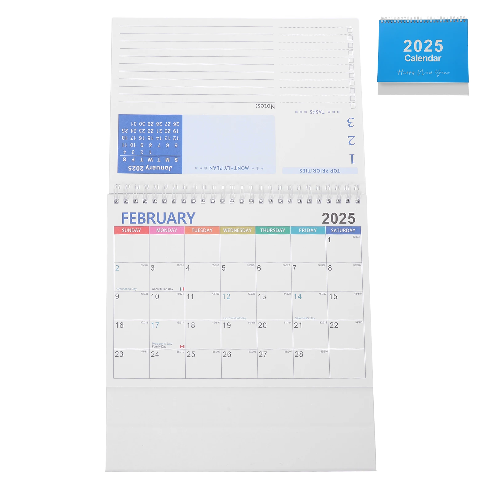 

2025 English Desk Calendar Planner Small Standing Monthly Memo Teacher Paper Schedule Desktop Office Decor Mini Calendars Year