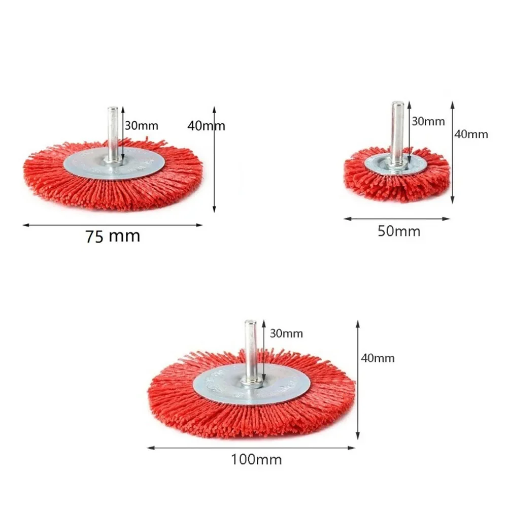 Spazzola a tazza in Nylon ruota in filo abrasivo per trapano utensile rotante lucidatura del legno spazzole per sbavatura 50/75/100mm strumento per