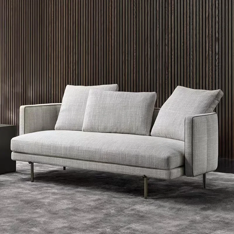 Modern minimalist living room furniture line fabric 3 seat customized sectional sofa couch