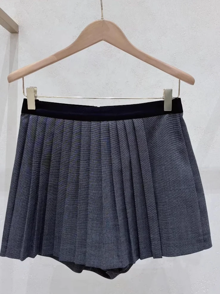 

Faionable ey Плиссированная юбка с высокой талией HEIDD M Home 2025 Осень Зима Sli Универсальная женская юбка из хлопкового материала