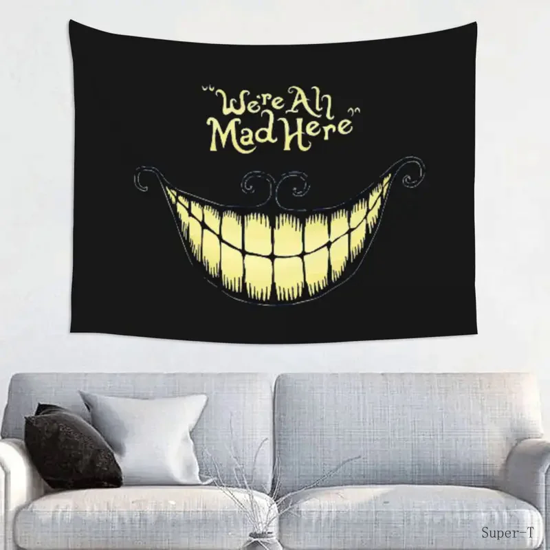 Custom Hippie Were Ah Made Here Tim Burton Smile Tapestry Wall Hanging Room Decor Tapestries Bedroom Decoration