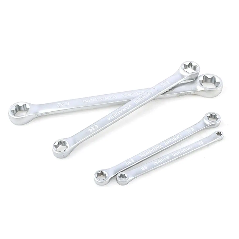 Box Wrench Set E Hex Wrench Double End E Cr-Mo Pentalobe Spanner Set E-Torx Double Box Ratcheting Wrench Car garage Tools