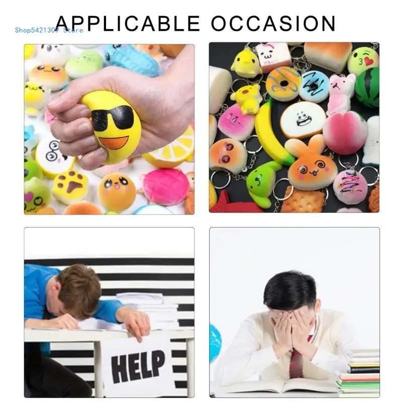 Stress Relief Toy for Adult Hand Squeeze Dessert Toy Anxiety Reduce Bread Toy Home Office Decors Kids Goodie Bag Fillers