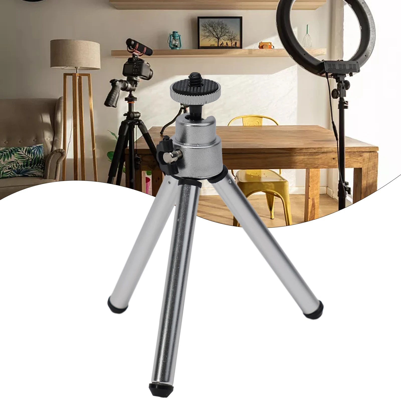 2-Section Extendable For Mini Tripod Stand for Projector Camera and Mobile Phone with Rugged Hard Plastic and Aluminum Build