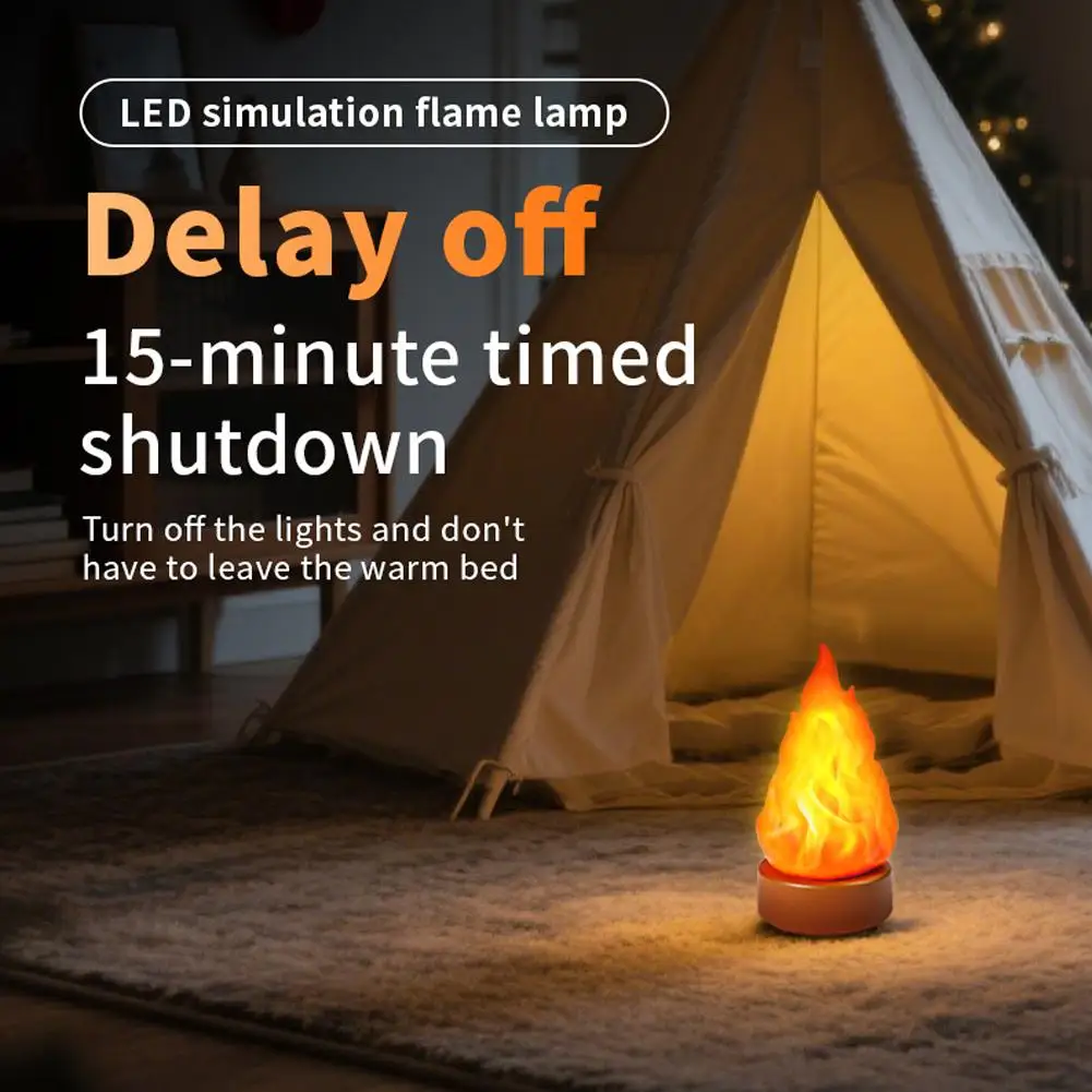 

Поддельная пожарная лампа USB перезаряжаемый дорожный ночник 3-режимные светодиодные поддельные каминные свечи для кемпинга на открытом воздухе праздник Хэллоуин P3Z7