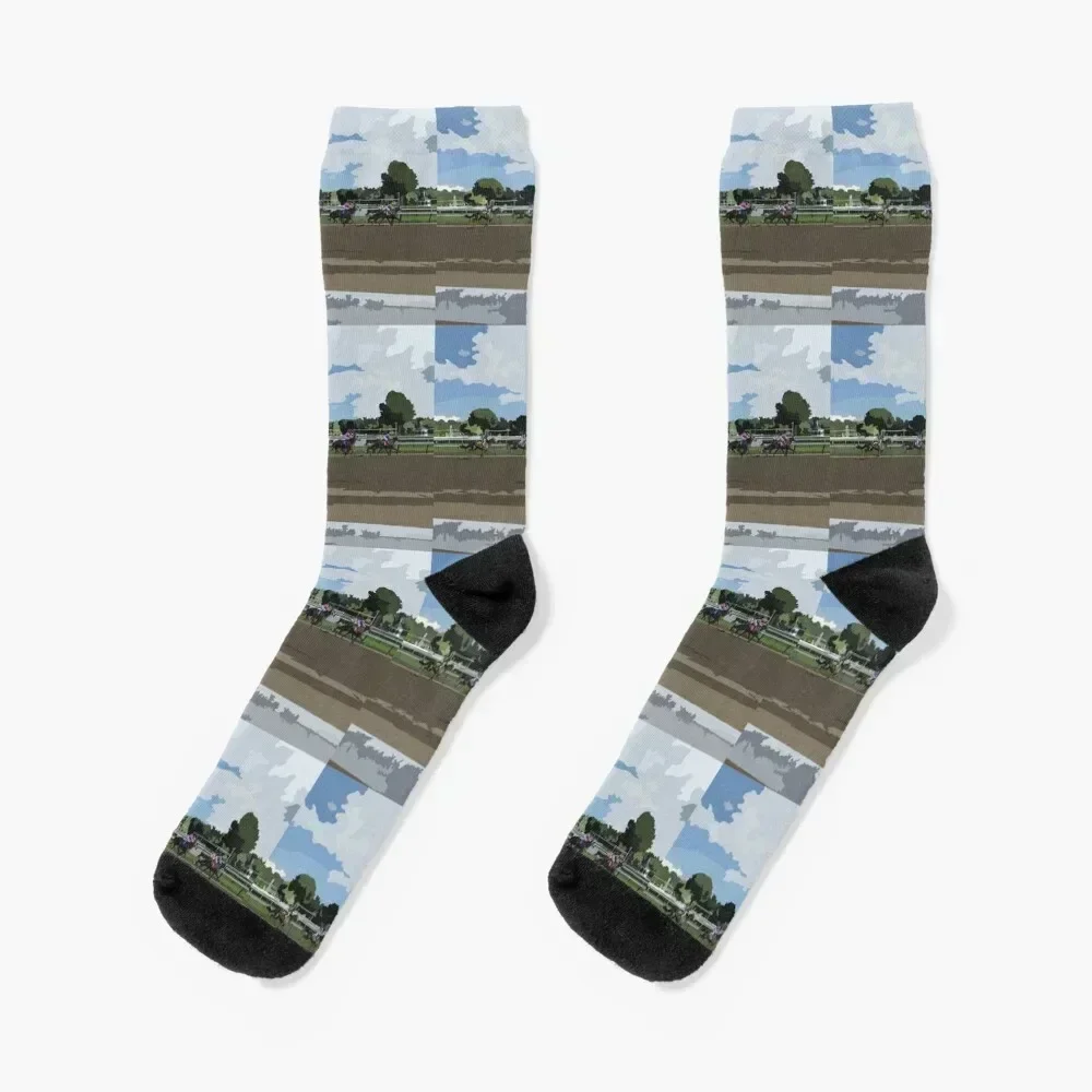 

Saratoga Race Track Socks Stockings shoes happy New year's Socks Male Women's