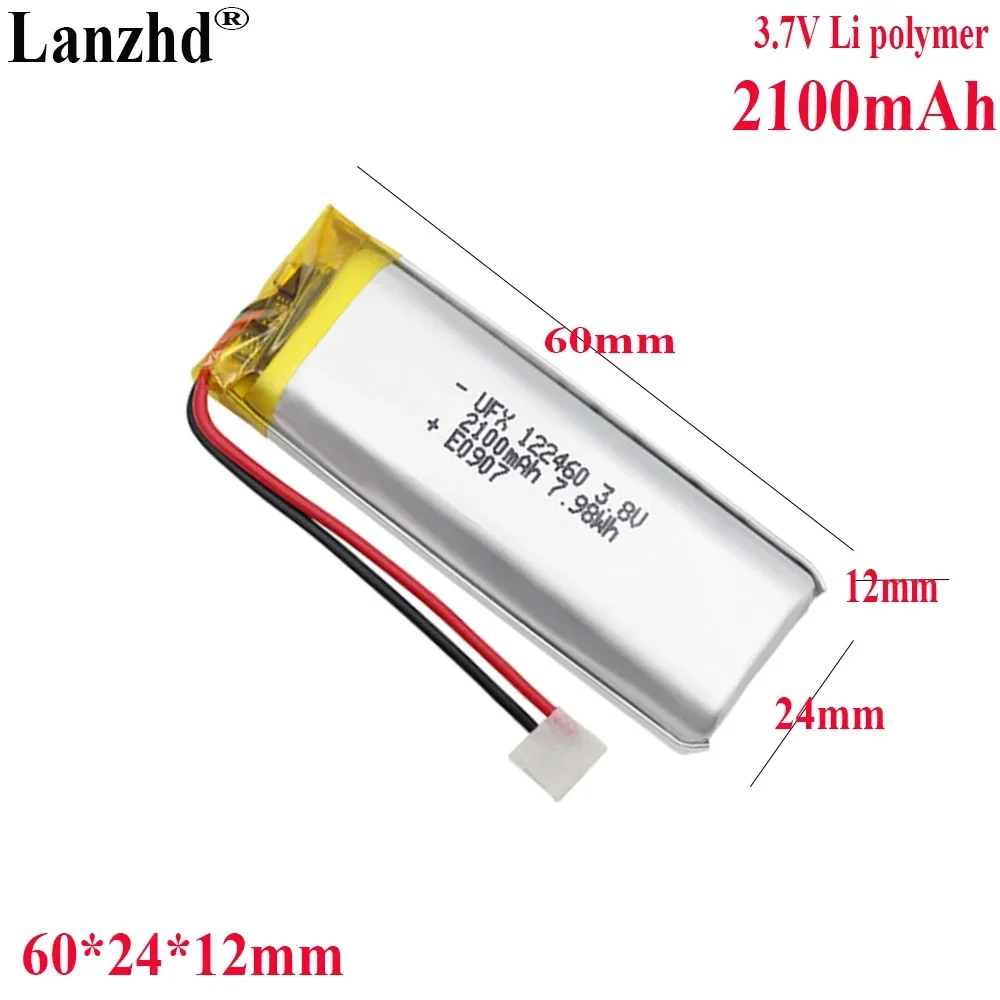 

3.8V Li Lithium Polymer Battery 2100mah For Shaver walkie-talkie Light flashlight Small air pump LED luminaire 122460