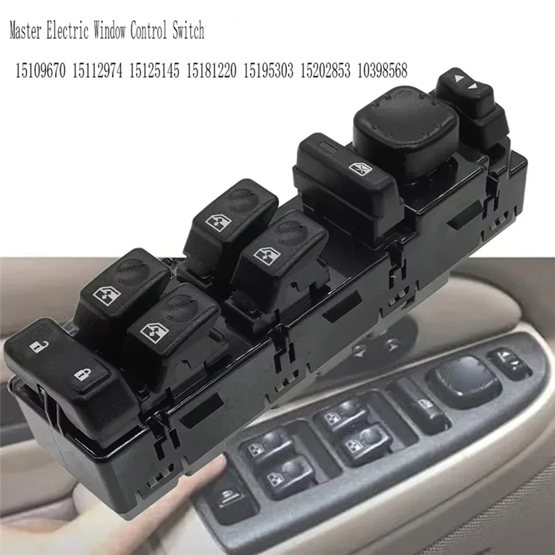A21F-Master Electric Window Control Switch Glass Lift Switch For  Tahoe Silverado GMC Sierra Yukon Cadillac Escalade