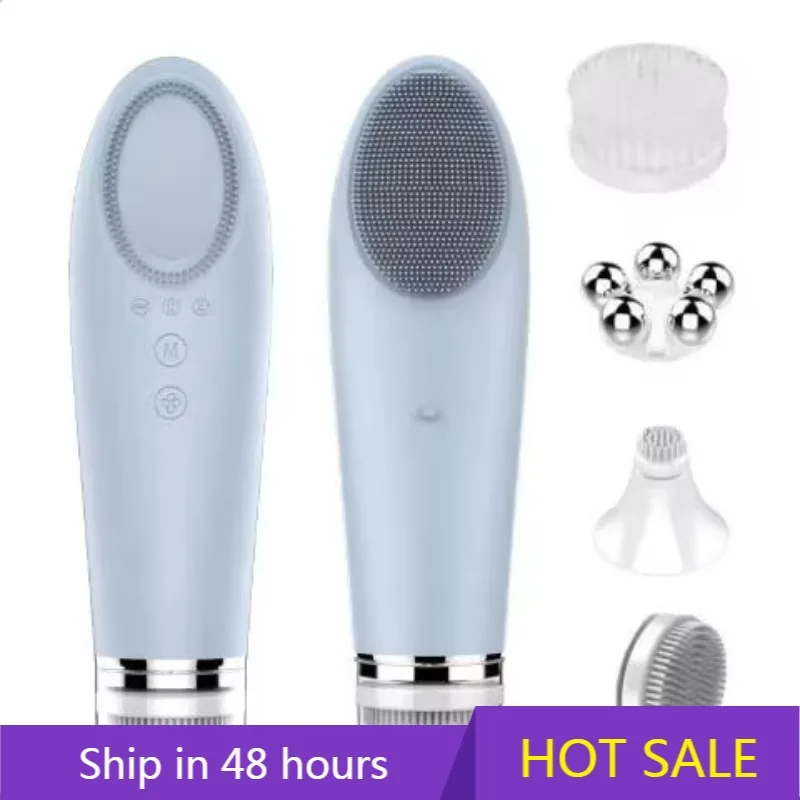 

YTYIN Soin De Visage Waterproof Soft Silicone Electric Cleansing Facial Massager Face Washing Brush Kit