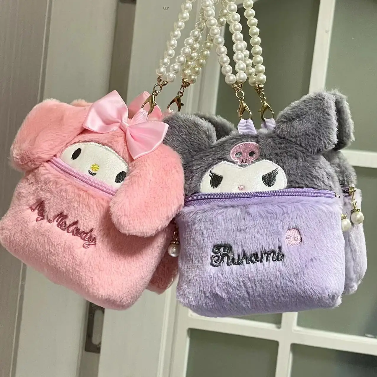 Cute Sanrio Makeup Bag Kuromi My Melody Cinnamoroll Cosmetic Bag Kawaii Anime Casket Jewelry Box Xmas Gifts Girl Student