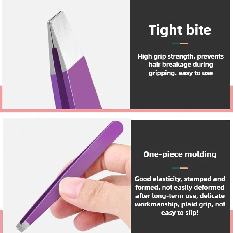 1/4 قطعة ملاقط من الفولاذ المقاوم للصدأ عدة ملاقط رمش الحاجب مع حقيبة التخزين ملاقط إزالة الشعر لصالون التجميل والاستخدام المنزلي