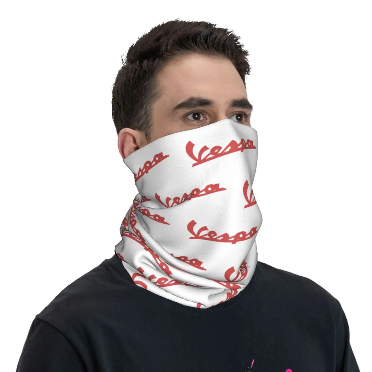 Italy Vespas Motorcycle Bandana Neck Cover Printed Motor Balaclavas Wrap Scarf Warm Headband Riding for Men Women Adult Washable