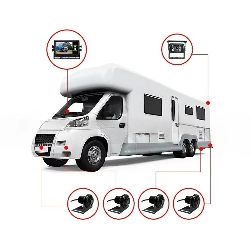 Neues 12–24 V Auto-LKW-Rückfahrhilfsystem, vorderer und hinterer Parksensor, Radarwarnung, visuelles System