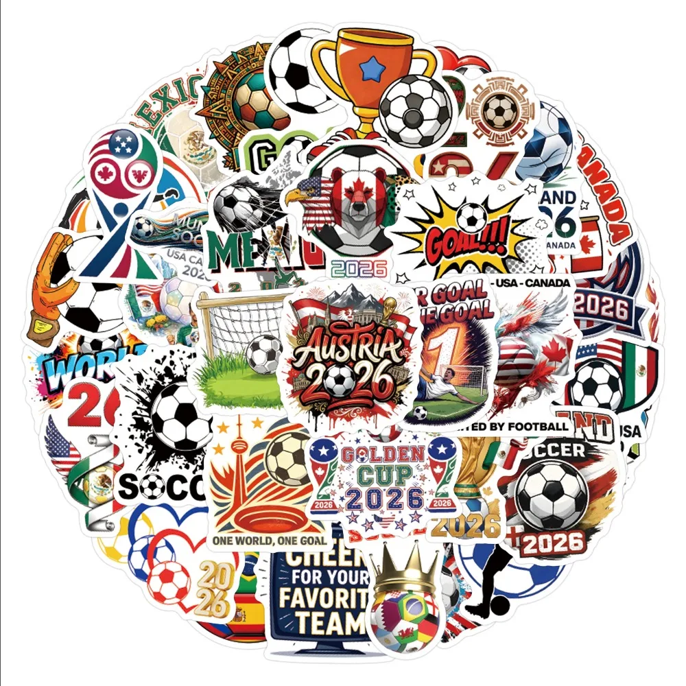 58 pegatinas de grafiti de la Copa Mundial FIFA 2026 para maletas, portátiles, teléfonos, álbumes de recortes, vasos, guitarras, decoración DIY