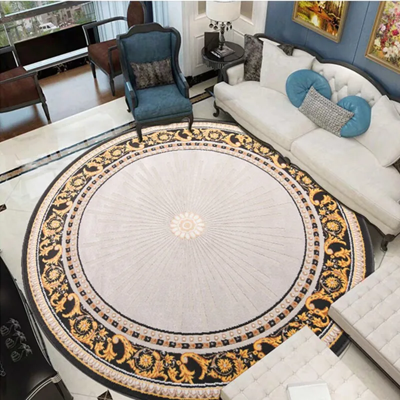 LMM.Premium Vintage Ethnic Style Round Living Room Dining Room Carpet Hanging Basket Bedroom Bedside Blanket