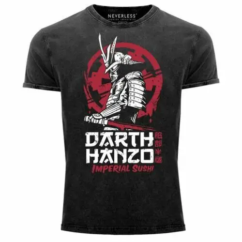 Herren Vintage Shirt Hattori Hanzo Parodie Movie Film Printshirt