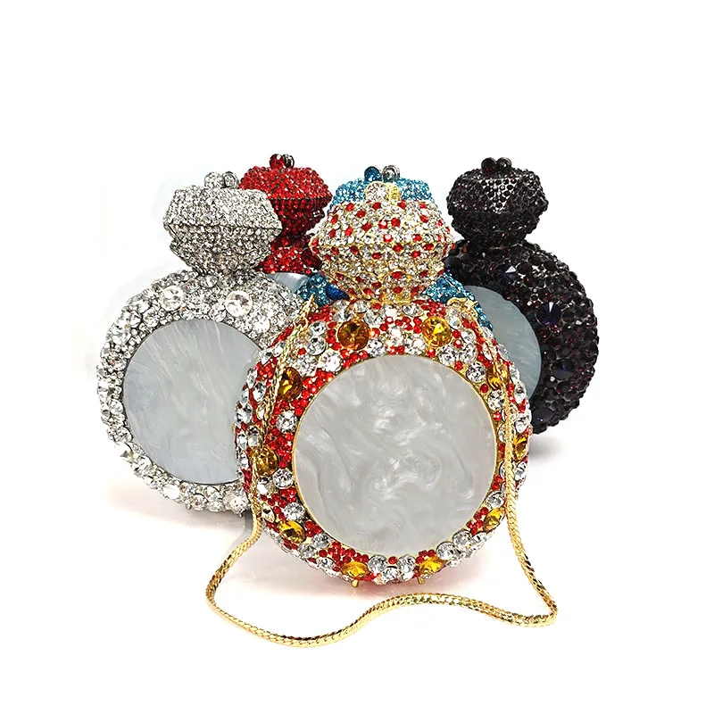 

Women evening party bag diamonds luxury crystal clutch bridal wedding party purse handbag Diamond ring crystal purses