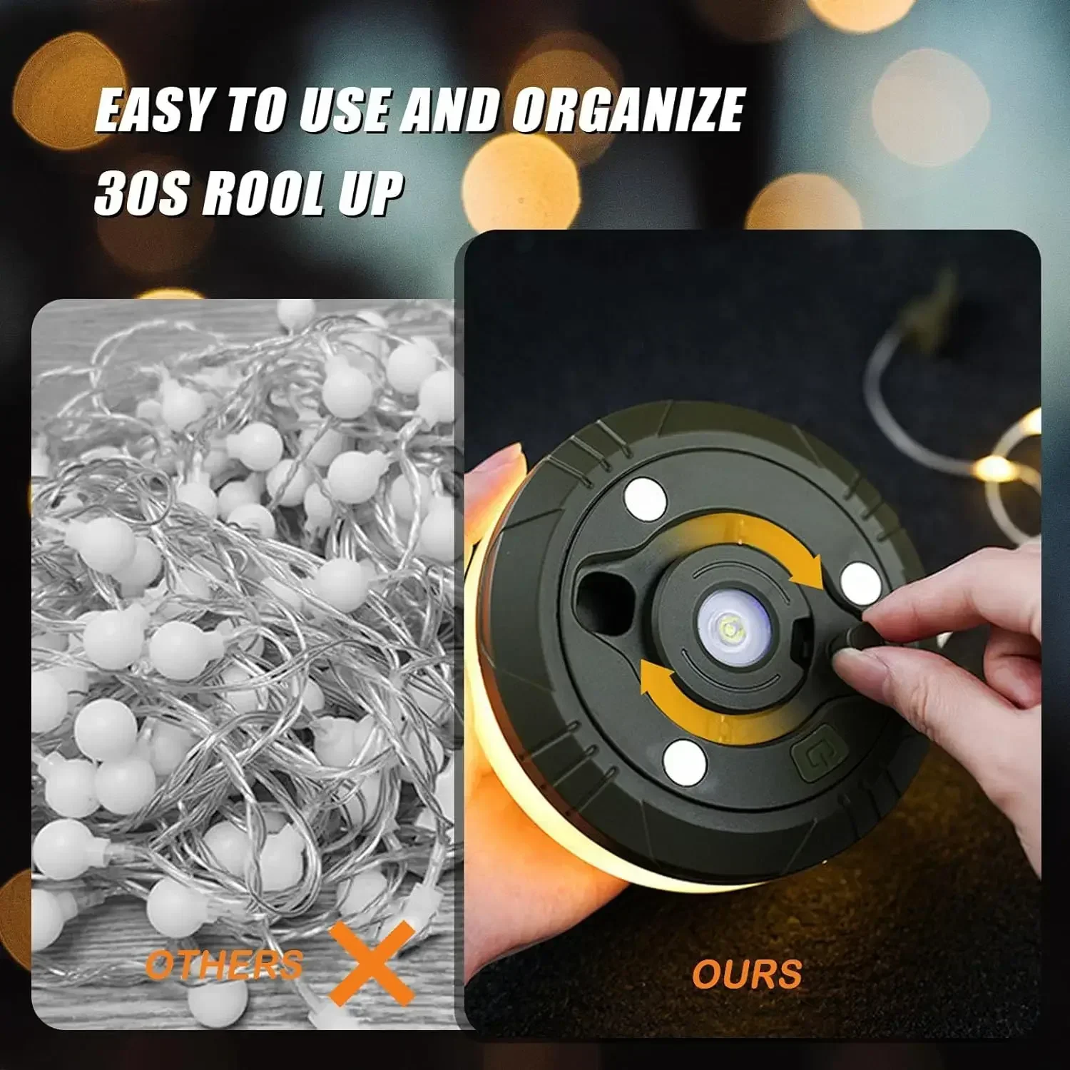 Multifunctional 4 in 1 Design Camping Light String USB Rechargeable Outdoor Tent Decor Light XTE LED Flashlight with Magnet Hook