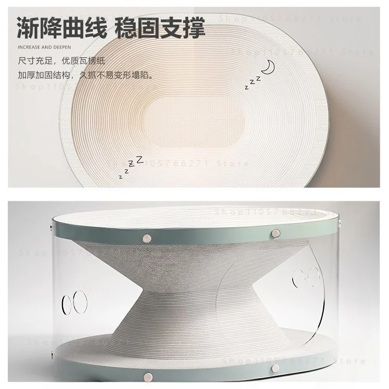 Installation-free Double-layer Cat Nest, White Card Cat Scratching Board, Tunnel Nest, Cat Nest Integrated Wear-resistant