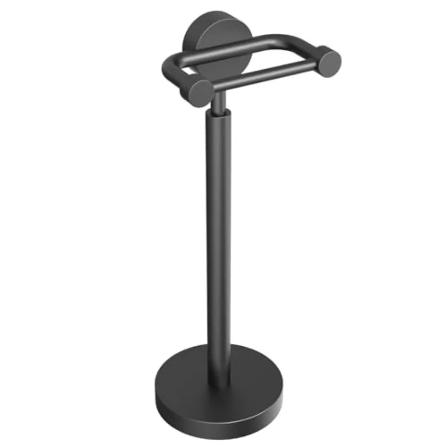 

Современный напольный держатель для туалетной бумаги из матовой черной стали с утяжеленным основанием для ванной комнаты