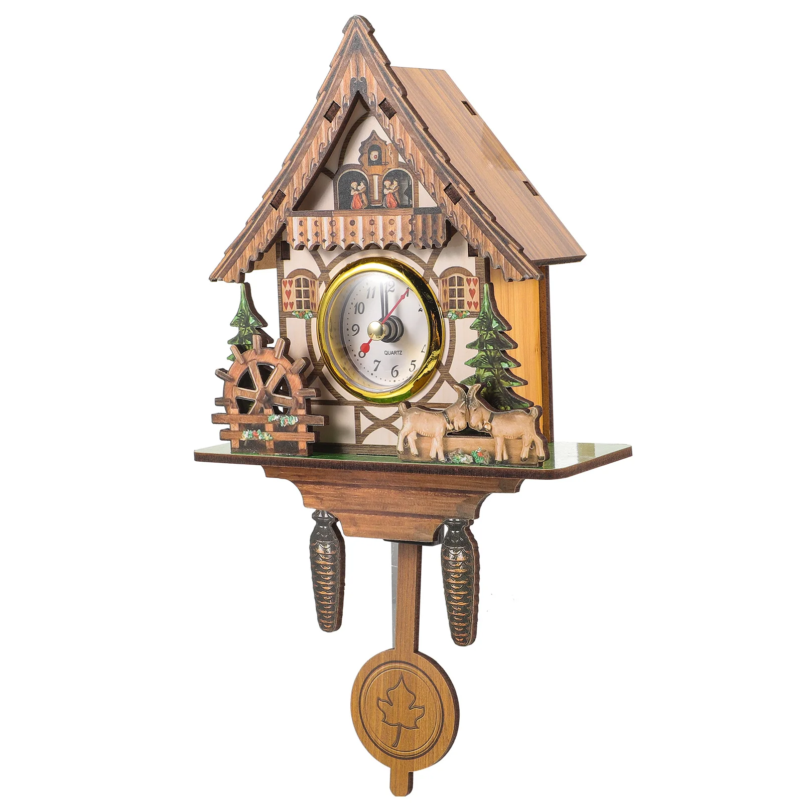 

Cuckoo Clock Handcrafted Traditional Retro Bird House Wall Clock Hanging Decor for Bedroom Living Room Wall