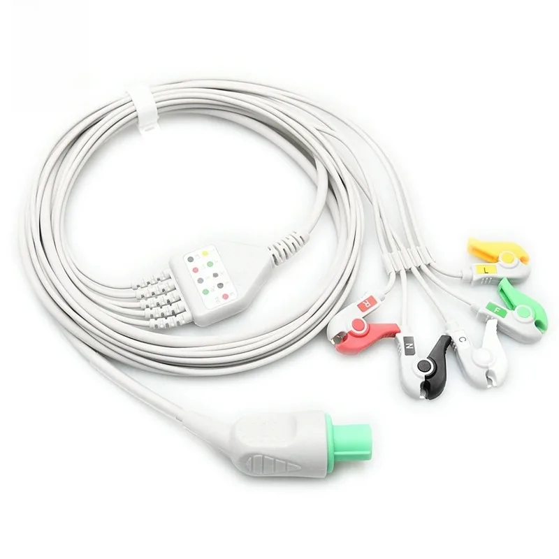 Compatible with GE Heiligers ECG Cable 5 Lead Clip IEC 10 Pin Patient ECG Leads