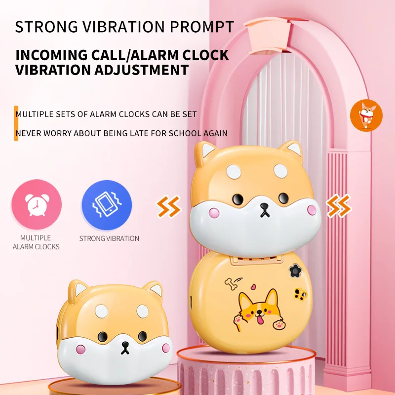 Anime Cartoon Shiba Inu telefon z klapką F80 dwie karty Kawaii z klapką telefon dla dzieci Mini przycisk telefon dzieci prezenty na Halloween