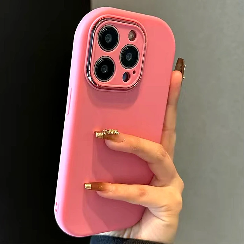 Soft Silicone Candy Phone Cases For iPhone 11 12 13 14 15 16 Pro Max Plus Shockproof Bumper Back Cas