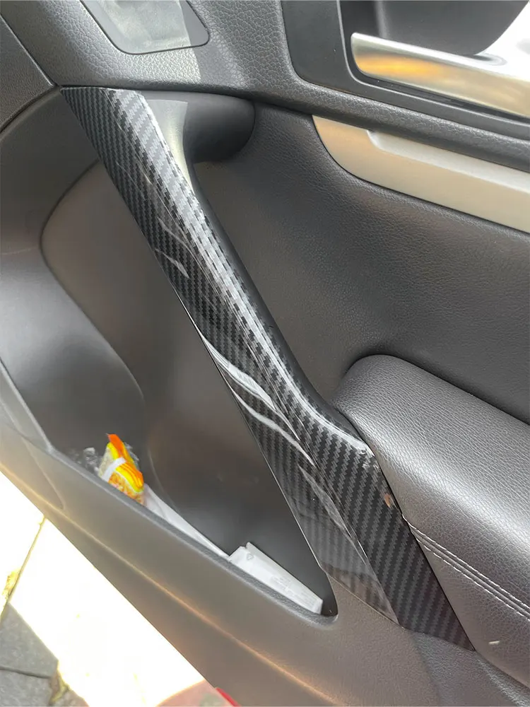 ABS Carbon Fiber Style For VW Tiguan 2008 2009 2010 2011 - 2016 Car Accessories Interior Door Handle Pull Decoration Cover Trim