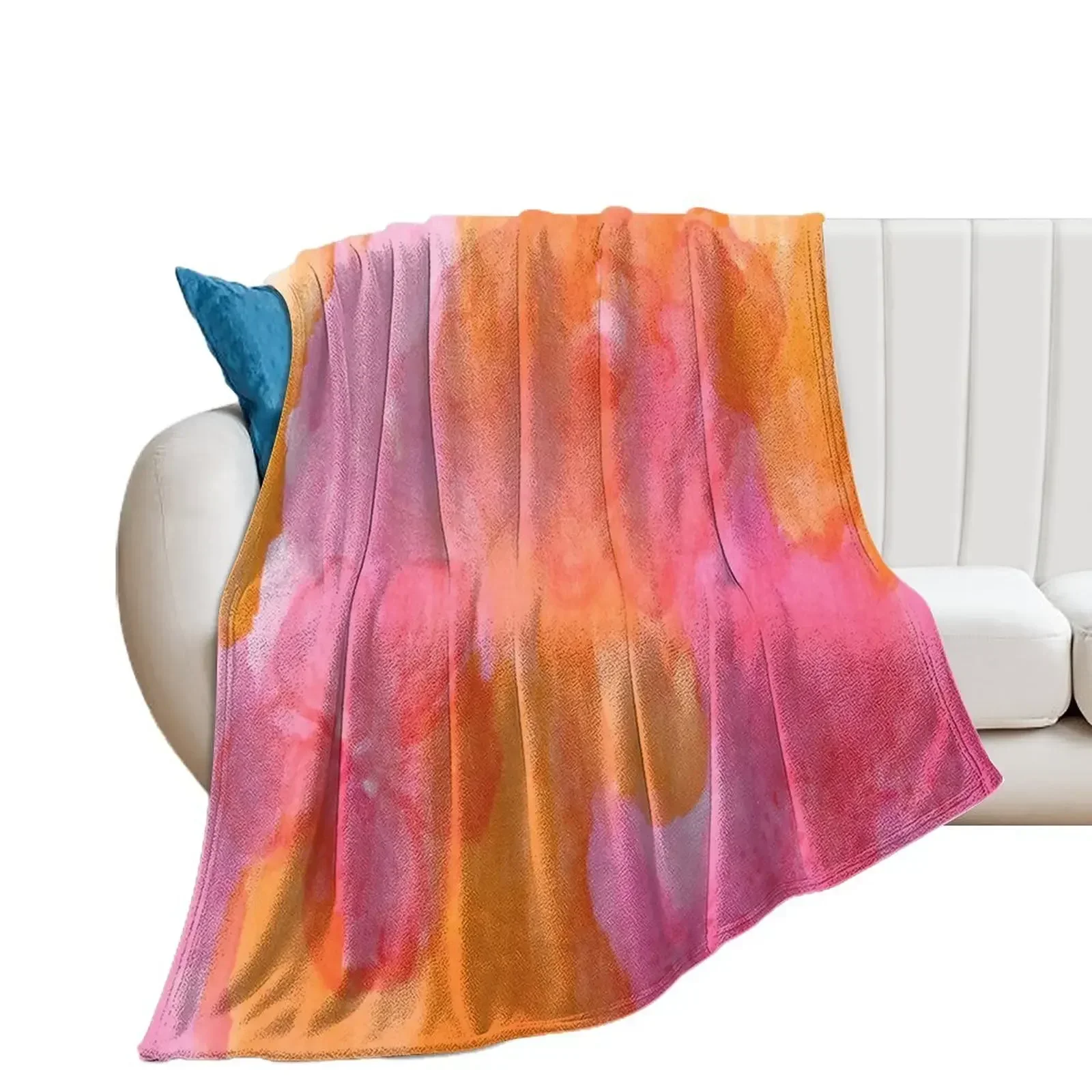 

Pink and Orange Art Throw Blanket Sofa Throw Thins For Baby Extra Large Throw Blankets