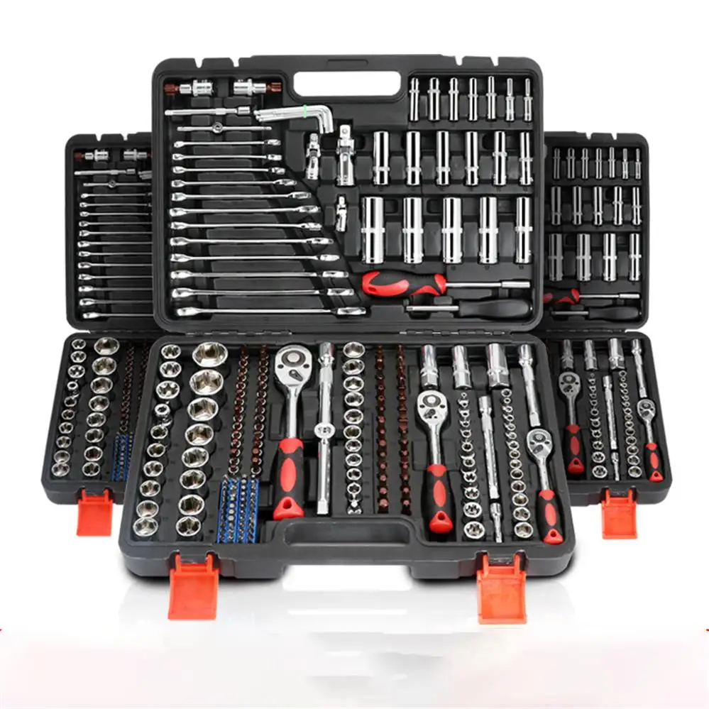 216pcs Metric Car Repair Tool Kit Garage Tool Set For Vehicle Repair With A Plastic Tool Box Case