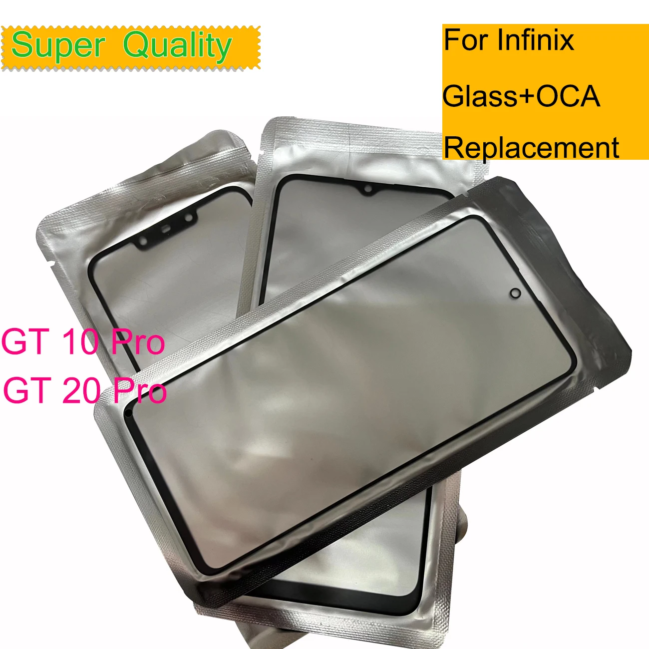 

10Pcs/Lot For Infinix GT 10 Pro X6739 GT 20 Pro X6871 Touch Screen Panel Front Outer Glass LCD Lens Glass With OCA Repair