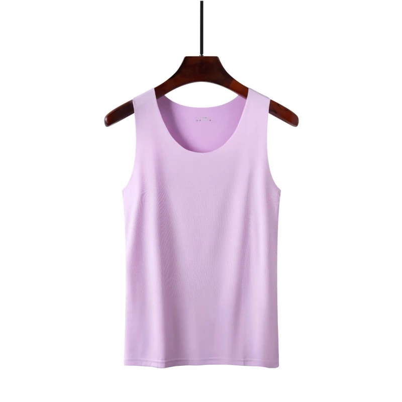 

Women's Non-Marking Vest Outside The Suspenders Within The Bottom Running Singlet Ice Silk Sleeveless Sports Top Sexy Summer