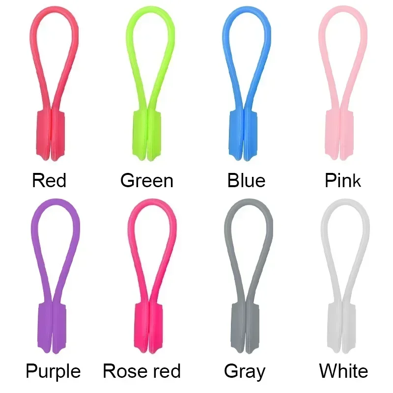Silicone Magnetic Cable Ties Reusable Elastic Cord Organizer Colorful Wire Straps for Earphone Charger USB Cable Management