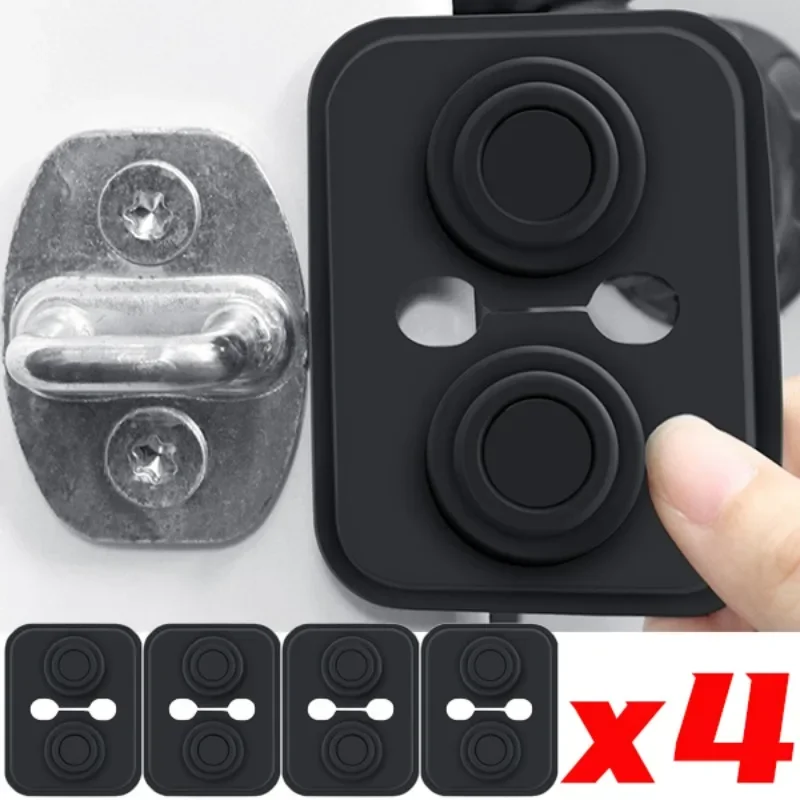 Siliconen Anti-Collision Stickers Voor Tesla Model3/Y/X/S Auto Deurslot Bescherming Pad Schokabsorberende Kussen Spacer Afstandhouder Cover