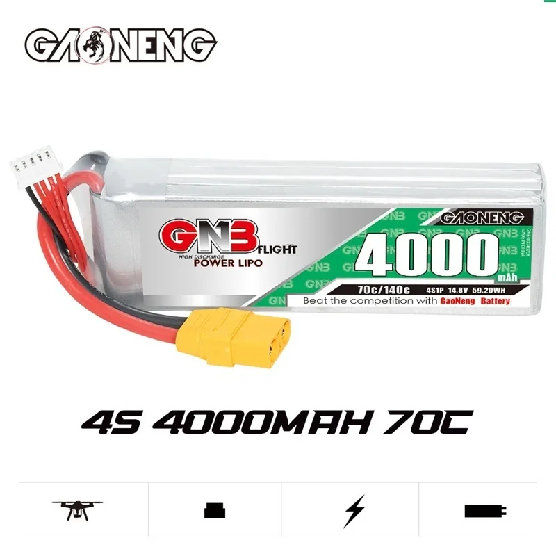 GAONENG GNB 4S 14.8V 4000mAh Lipo Battery For RC Car Boat FPV Drone Helicopter Airplane 70C/140C 4S 14.8V Battery XT60 XT90 T