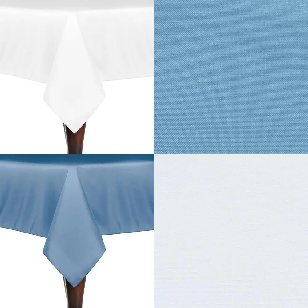 

Polyester Linen Tablecloths, 60 x 60-Inch Square, White, 5-Pack, Durable for Events and Everyday Use