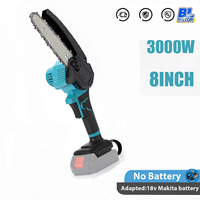 3000W 8 Inch Brushless Electric Chainsaw Cordless Electric Saw Woodworking Garden Pruning Saw Tool For Makita 18V Battery Pins