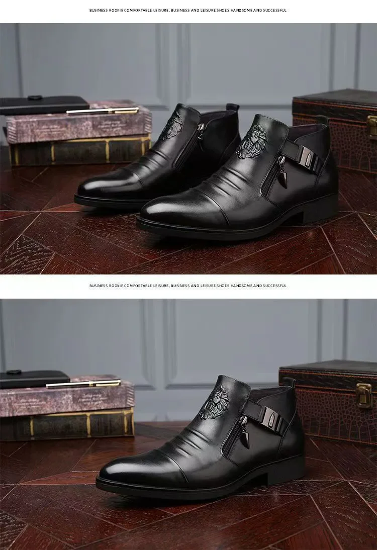 S74014a7ea24e44a49c3db4f1309b1190A High Quality Plus Size 48 Men's Ankle Boots Leather Chelsea Dress Shoes