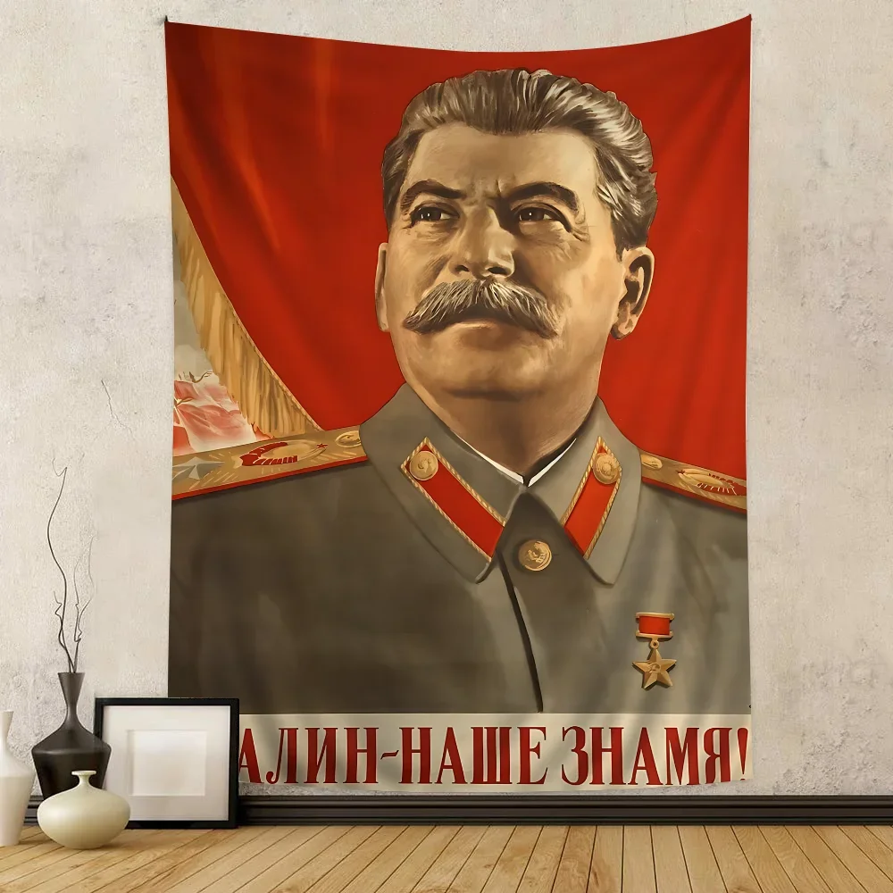 Return Red USSR CCCP Russian Stalin Chart Tapestry Art Science Fiction Room Home Decor Cheap Hippie Wall Hanging