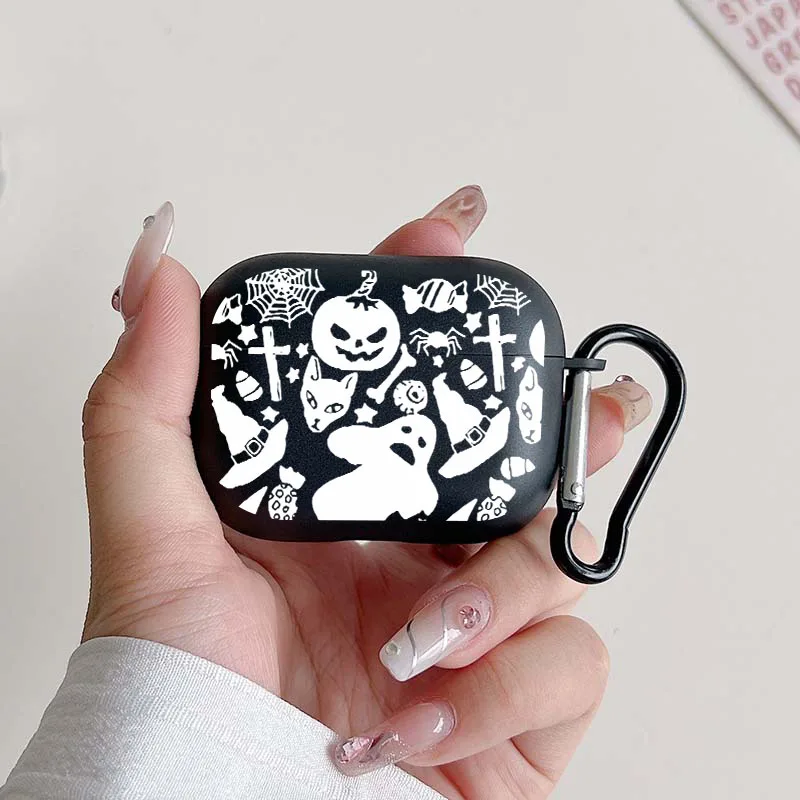 ハロウィンステッカーグラフィックケース AirPods 1/2/3/4/AirPods Pro 2/Pro ヘッドホンケース 誕生日プレゼント 友達 ティーン向け