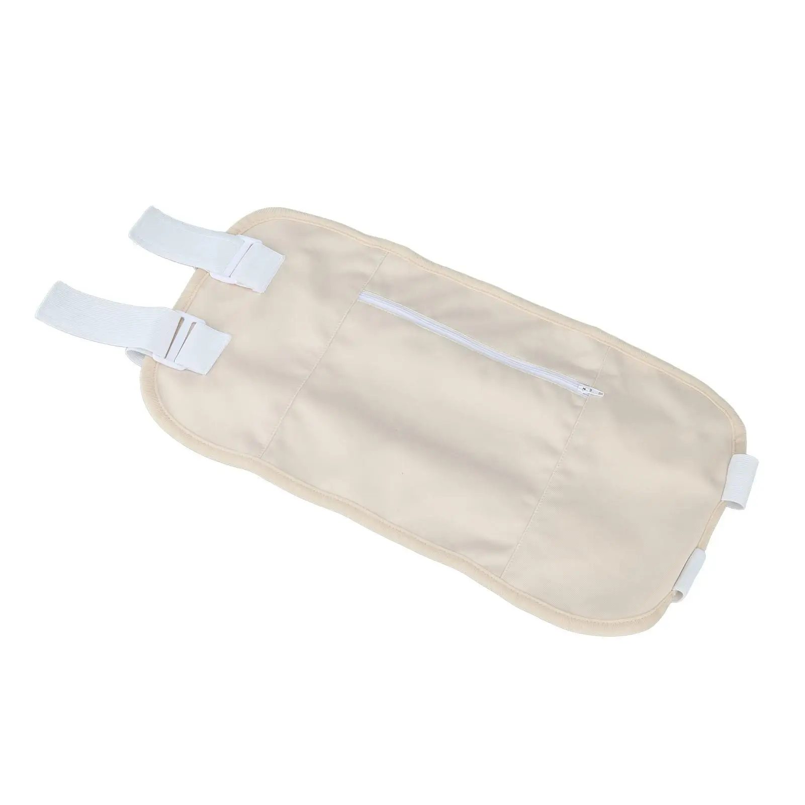 Pack d'huile de ricin beige, compresse cervicale ergonomique ronde, design à double couche, imperméable avec crochet et pour les instituts de sommeil