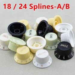 1 Set ( 3 Pieces ) 18 / 24 Splines  Electric Guitar Plastic Control Knobs -  KR(Origin)