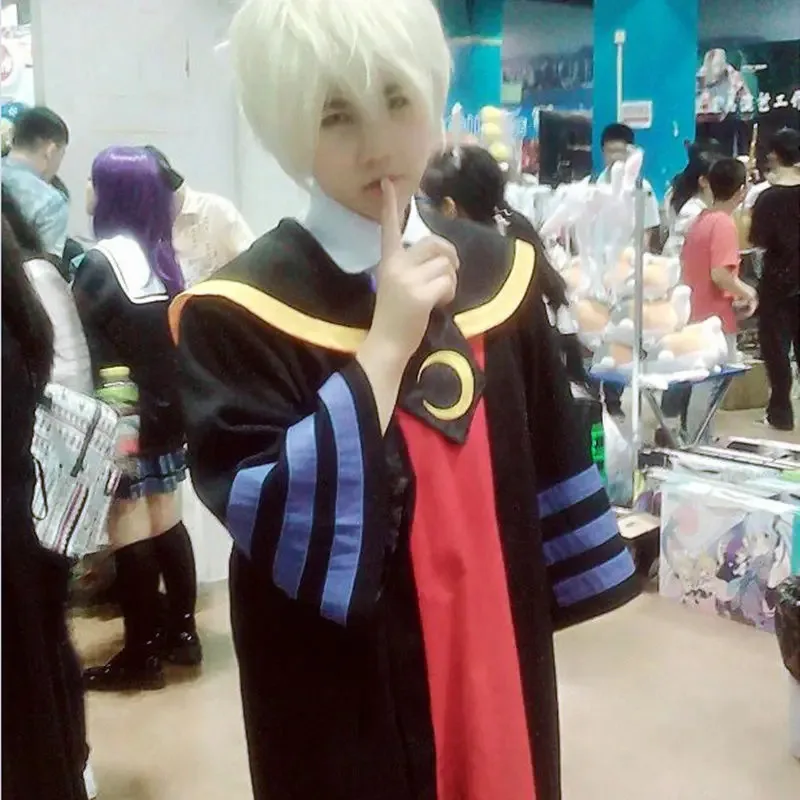 Anime Assassination Classroom Korosensei Cosplay Costume Cloak Cape Robe Tie Hat Party Suit Teacher School Uniform Women Men