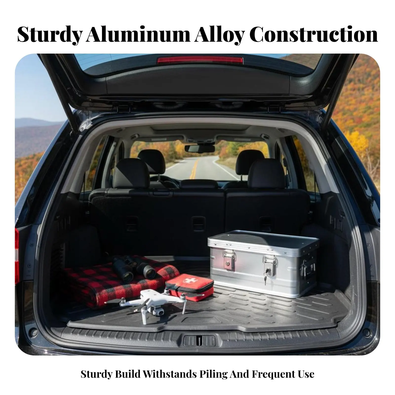 

Aluminum Storage Case Waterproof Storage Box Lockable Large Capacity for Campers, Outdoor Aficionados, Outdoors, Car Trunk