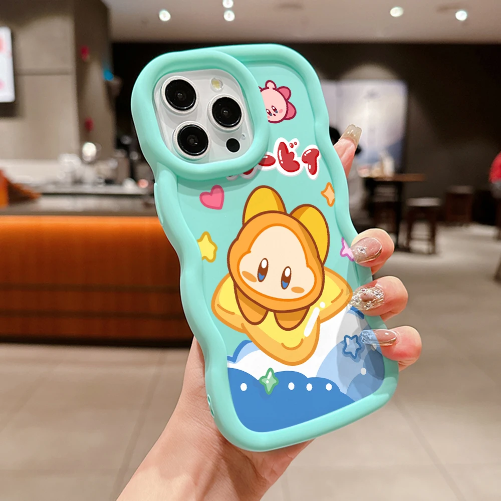 Cute Star K-Kirbys Phone Case for Samsung Galaxy A55 A54 A53 A52 A51 A50 A34 A33 A32 A23 A16 A14 A12 4G 5G Wave Candy Soft Cover