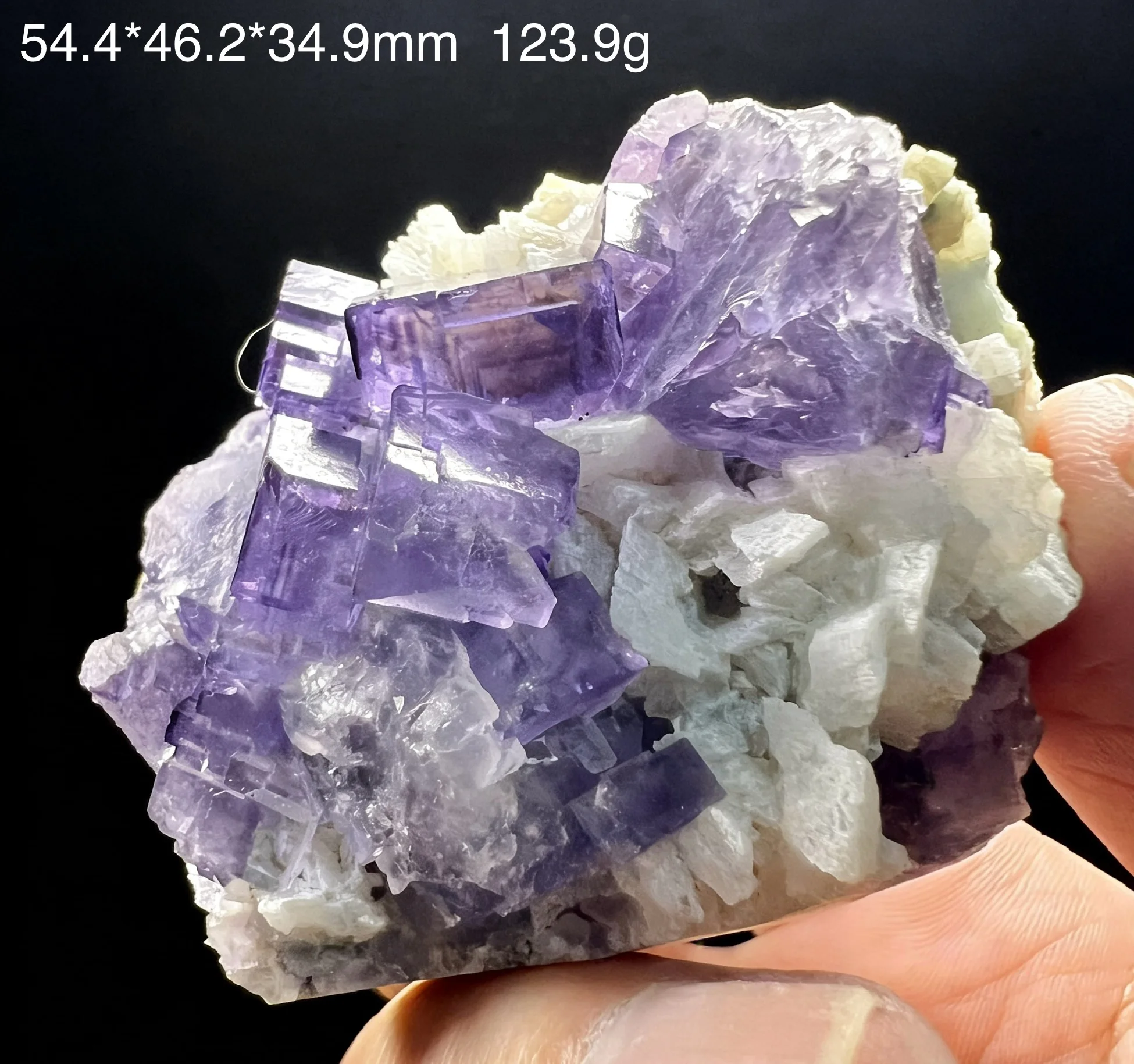 Natural Matrix Fluorite Crystal Cluster - Rare Purple Cubic Crystal Specimen for Home Decor & Crystal Healing